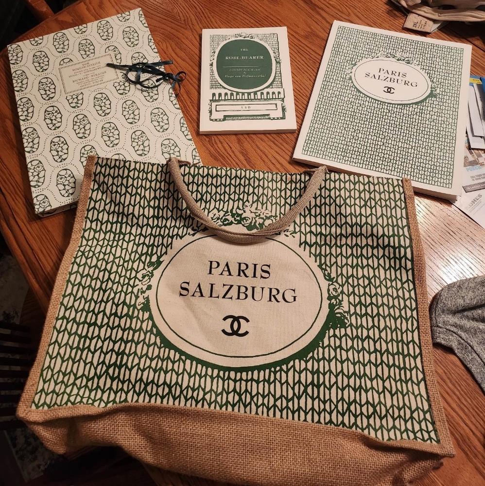 Rare paris salzburg chanel canvas tote bag with Chanel Fashion Show books